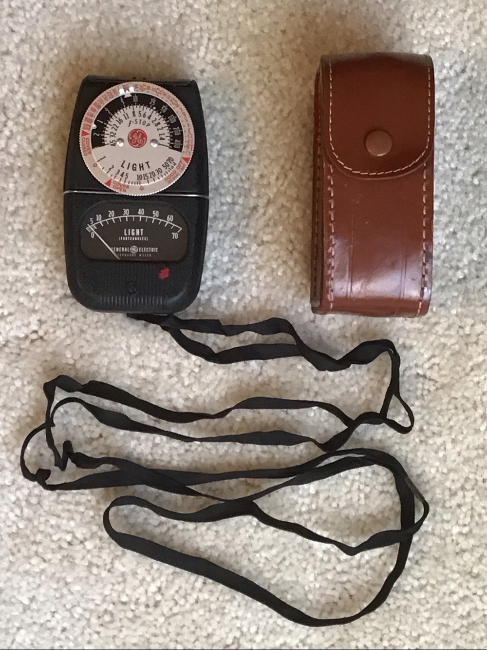 Vintage GE Exposure Meter in Leather Case, Type DW-68